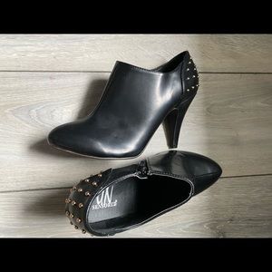 Black Booties w/ Gold Studs